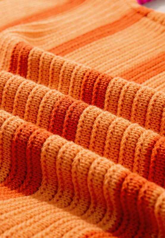 Striped Round Neck Long Sleeve Sweater - Love Salve